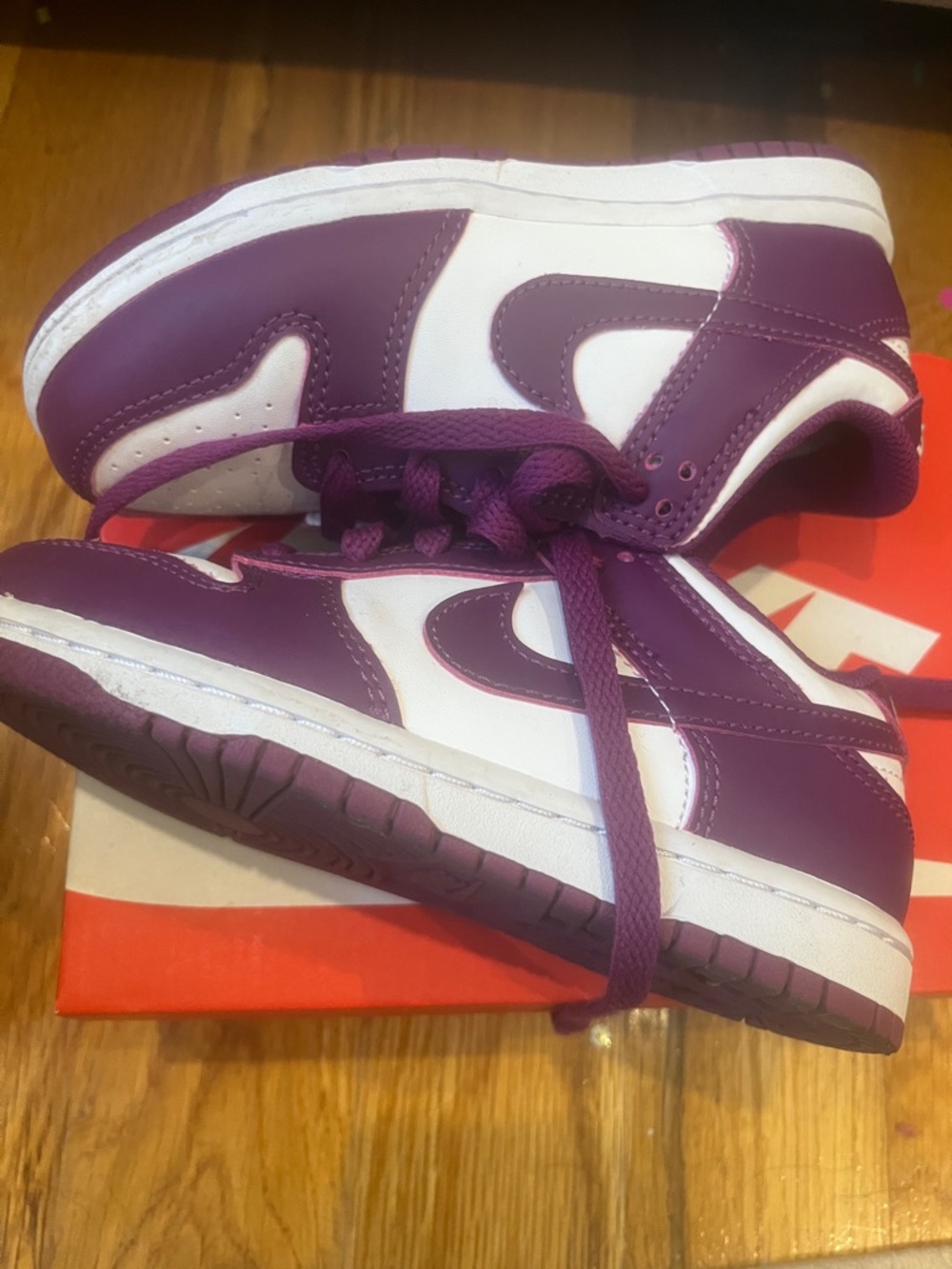 Nike Kids dunk Low-Top Sneakers in Purple and White